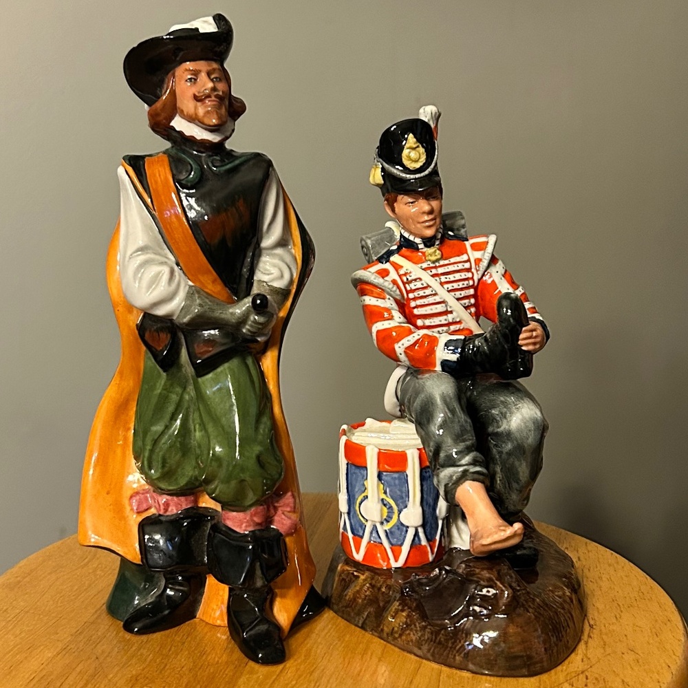 Royal Doulton Drummer Boy and Cavalier figurines!